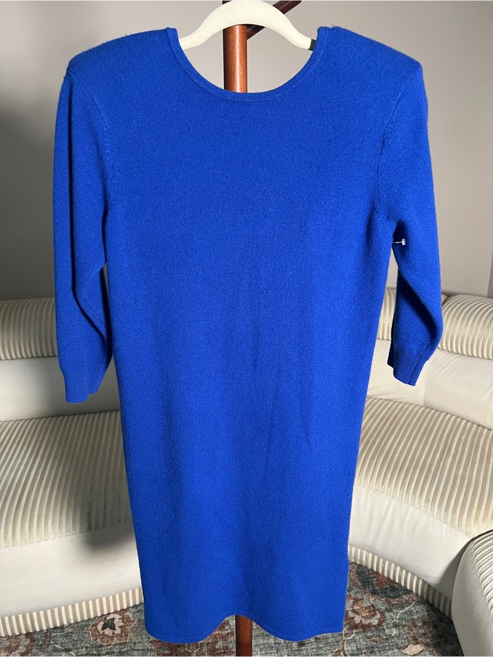 FRAME Strong Shoulder Cashmere Blend Scoop Back Sweater Dress Size S - Picture 9 of 14